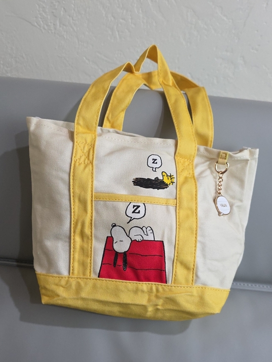 Peanuts Handbags - Peanuts Yellow & Cream Snoopy Canvas Mini Tote Bag NWT
